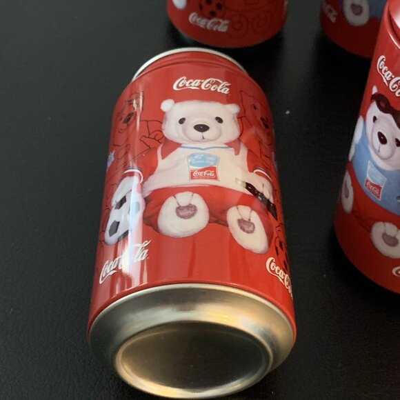 Set of 6 Coca-Cola Athens Olympics 2004 Bean Bag Plush Polar Bears in Coke Cans - Picture 14 of 14